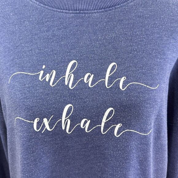 Oversized Blue Sweatshirt Inhale Exhale | Size M - Picture 4 of 6